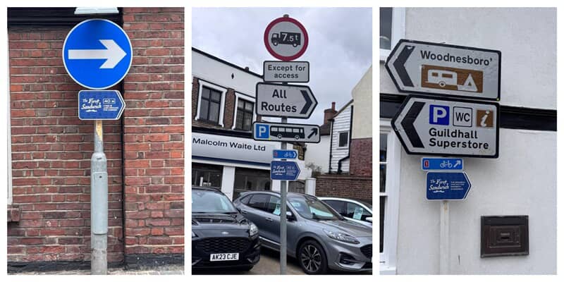 An collage of the different exterior signage around the city.
